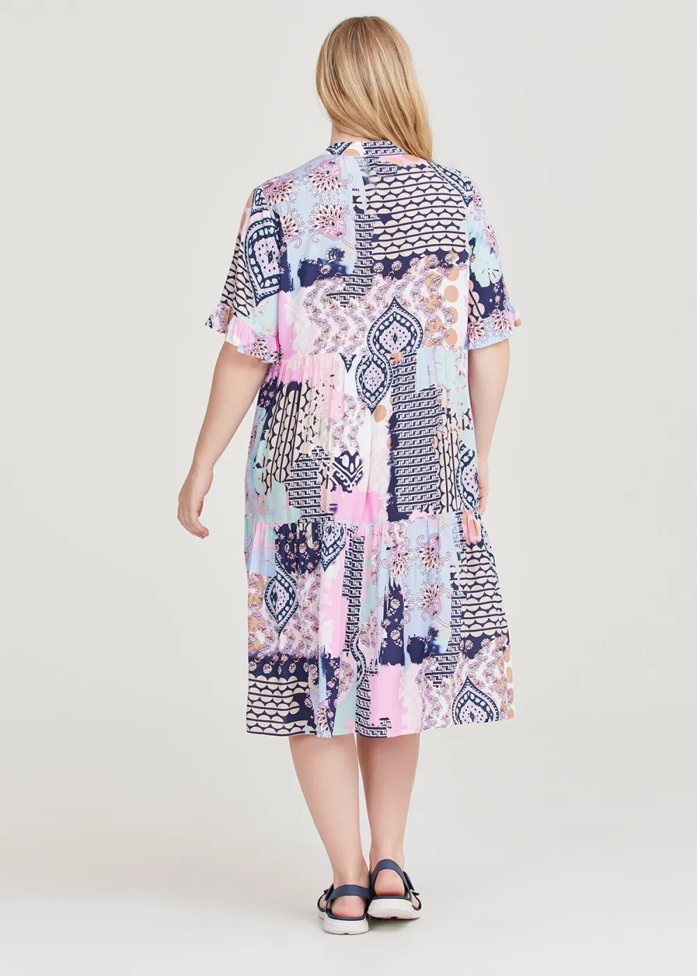 Sky Natural Tier Shirt Dress