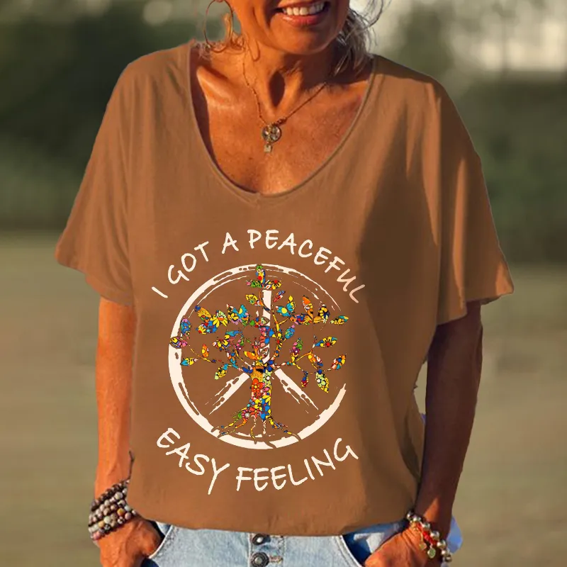 I Got A Peaceful Easy Feeling Oversized Graphic Tees
