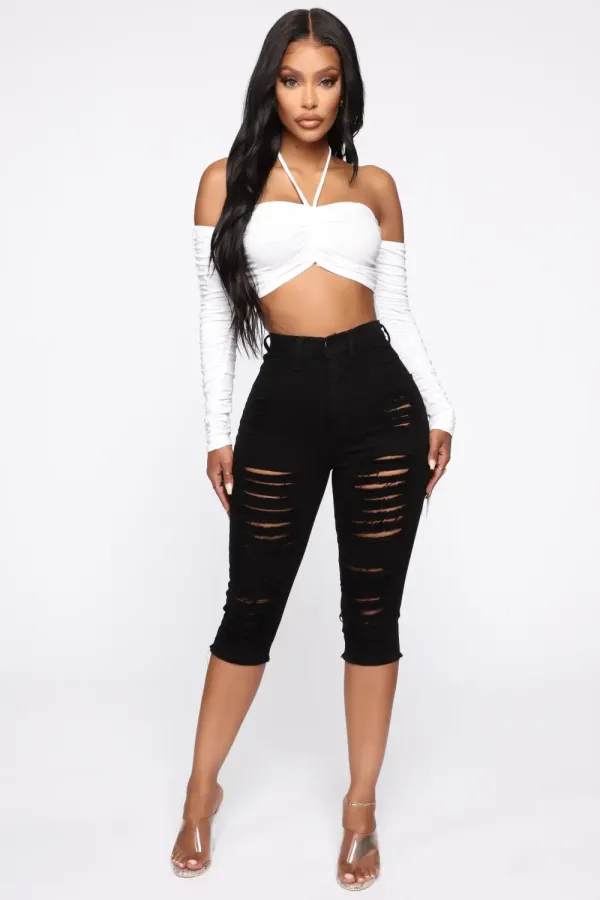 Live In My Denim Shorts - Black