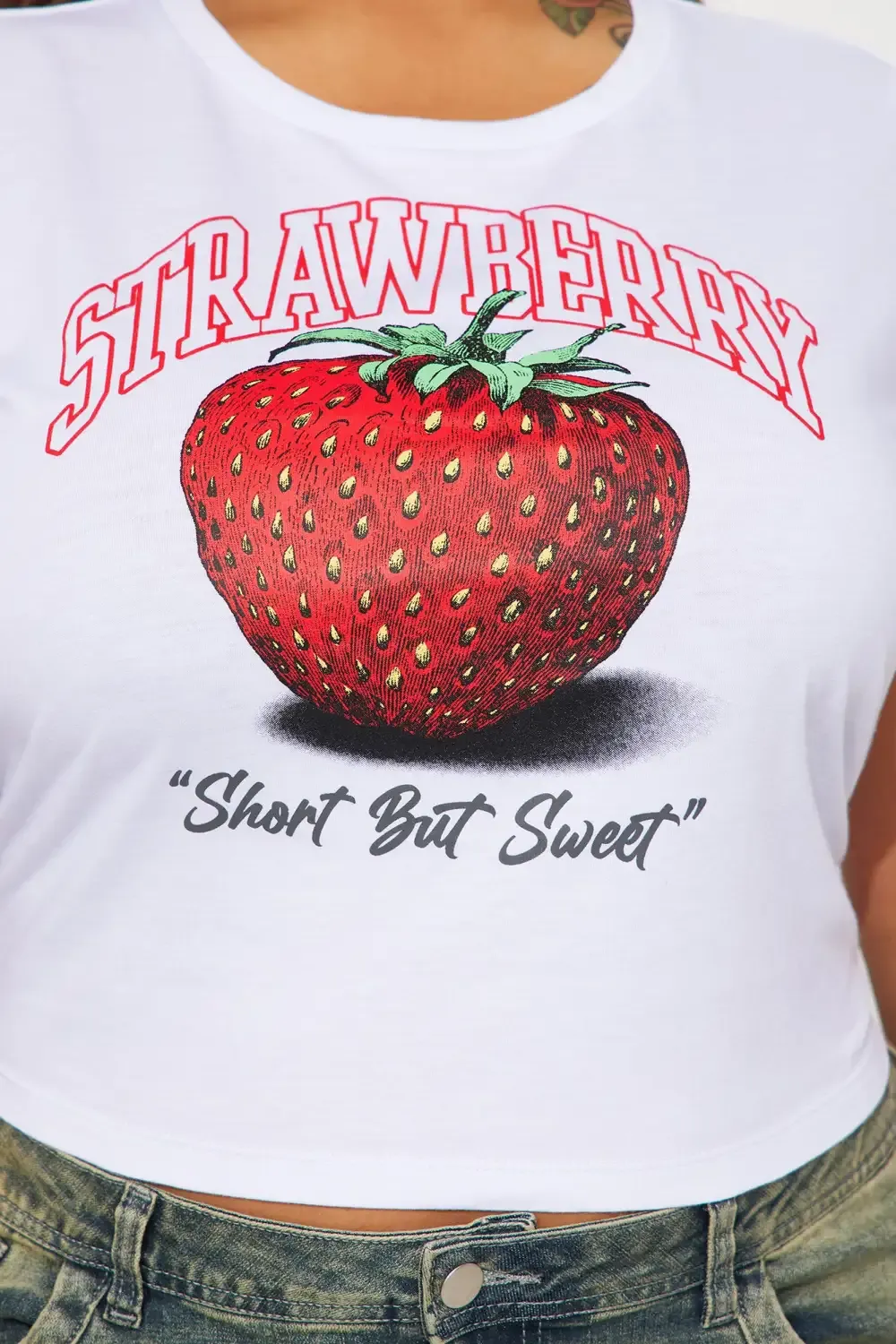 Short But Sweet Strawberries Tee - White