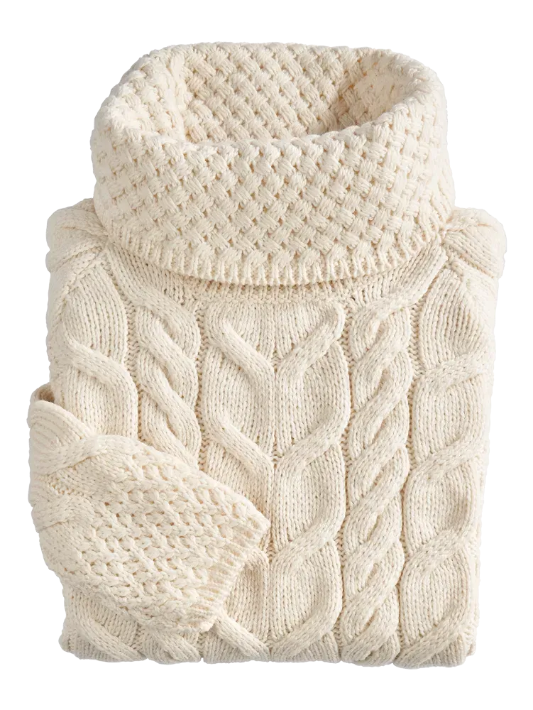 Women's Irish Supersoft Wool Cowl-Neck Sweater