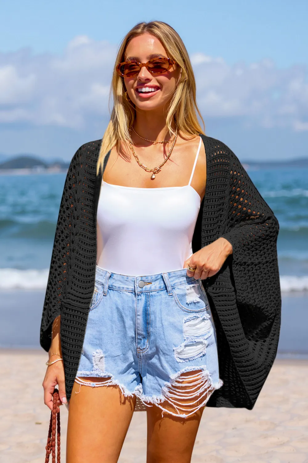 Cozy Cove Black Kimono