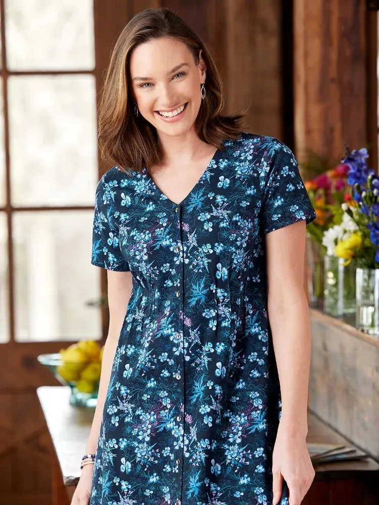 Ella Simone Pintuck Floral Knit Dress
