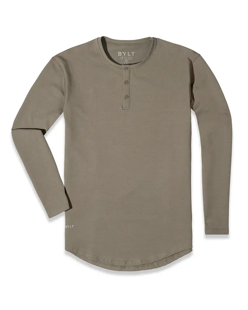Henley Drop-Cut Long Sleeve: Lux