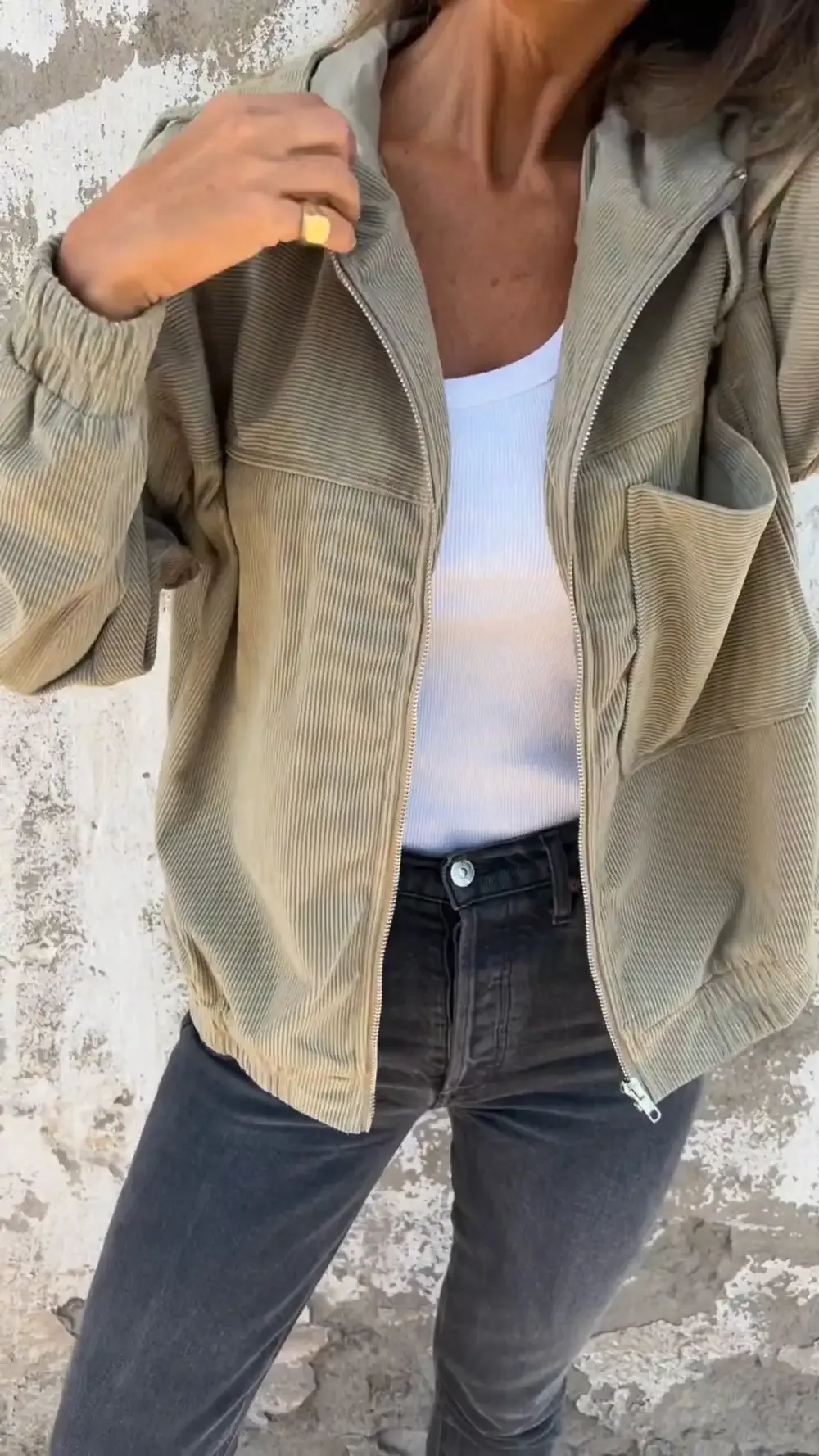 Casual Hooded Zipper Jacket