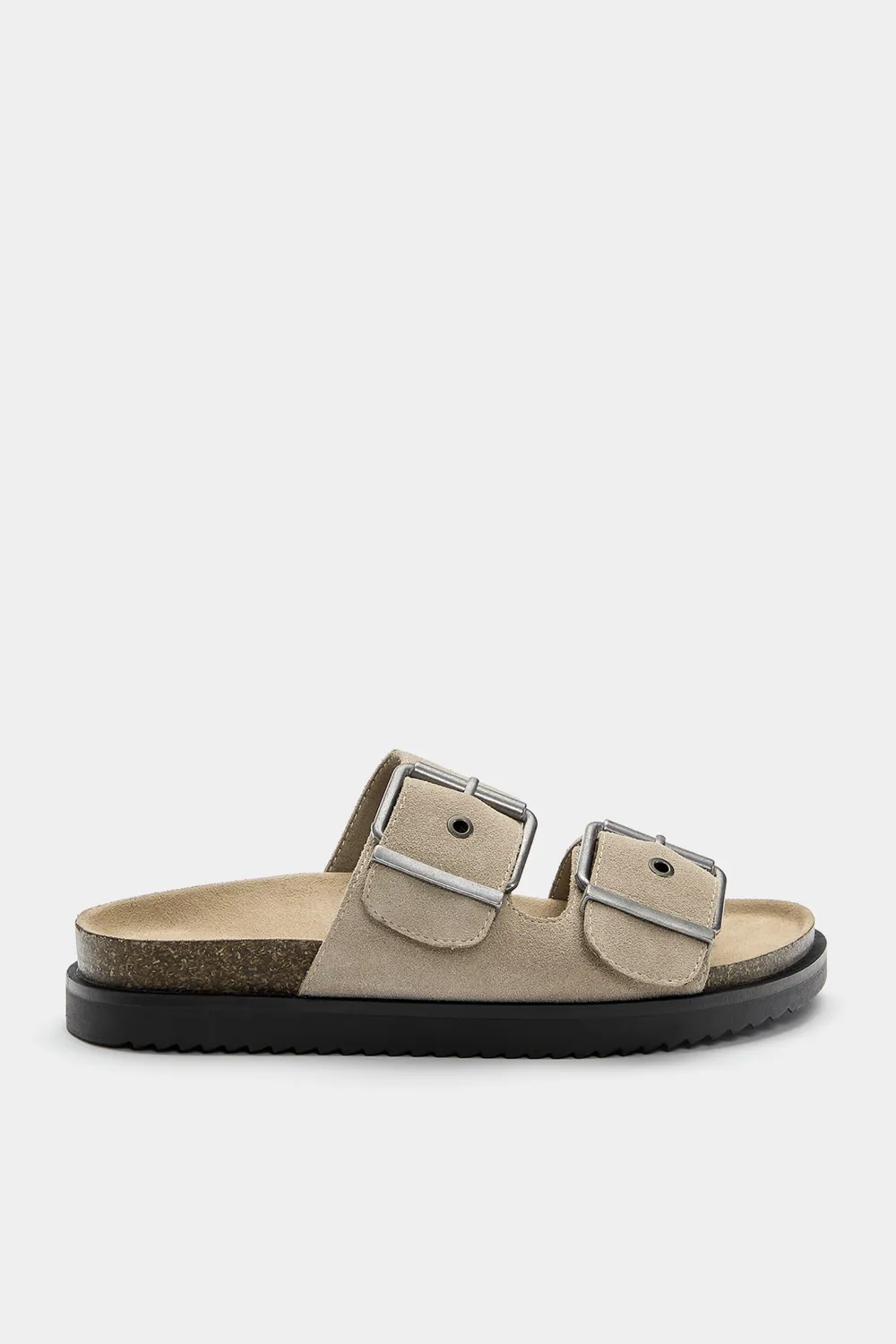 Sandalias planas serraje hebillas