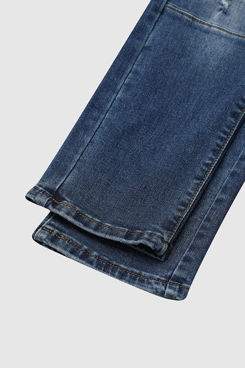 Ripped Raw Hem Low Rise Moto Crop Jeans
