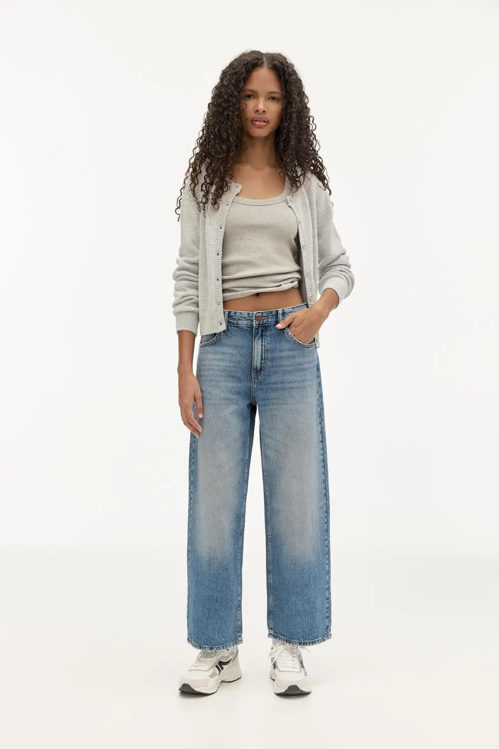 Jeans wide leg cropped