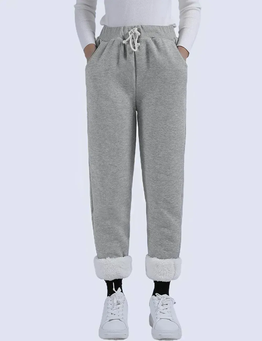 Women's Winter Warm Athletic Sweatpants Sherpa Lined Joggers Fleece Pants
