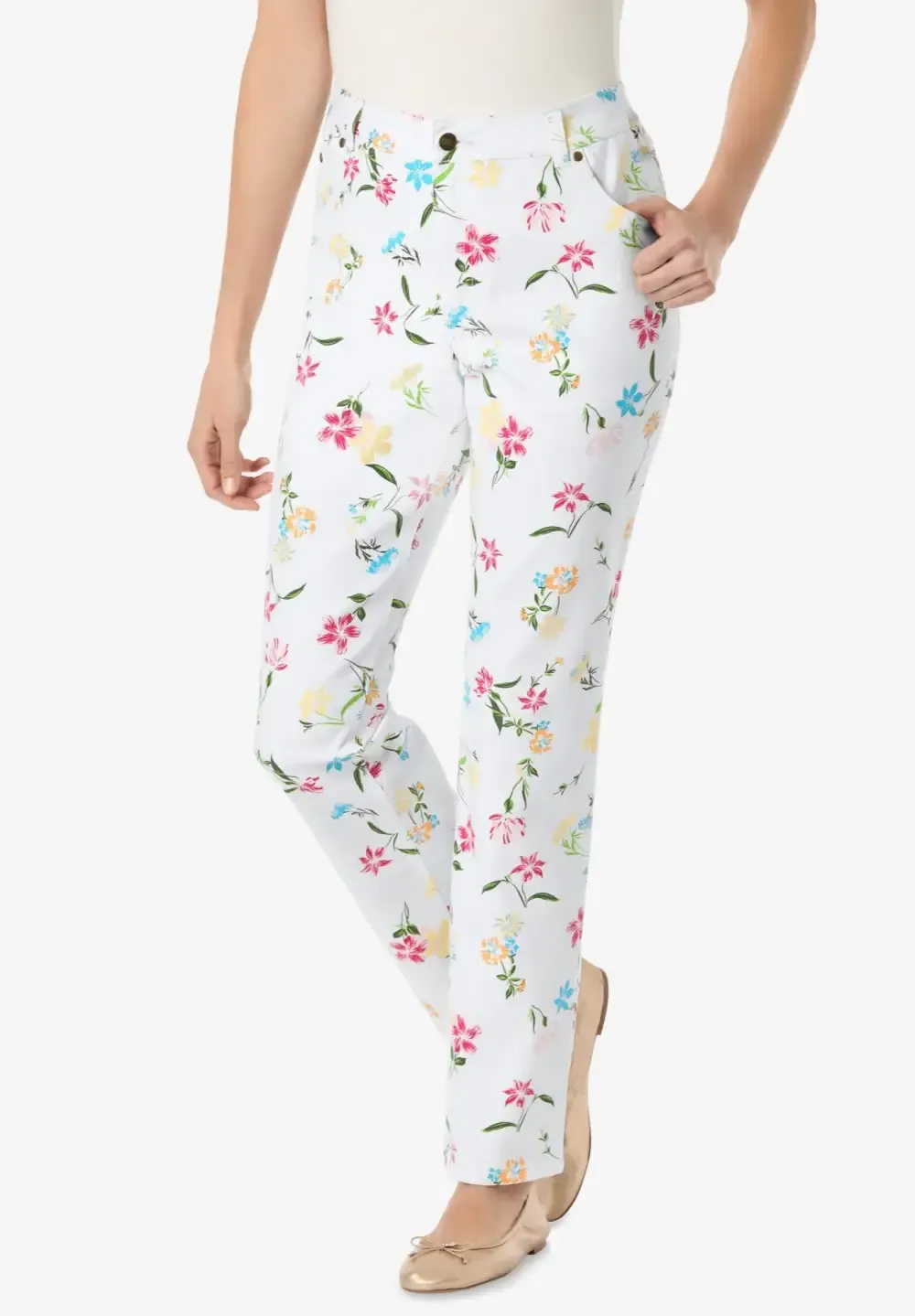 Straight-Leg Stretch Denim Jean