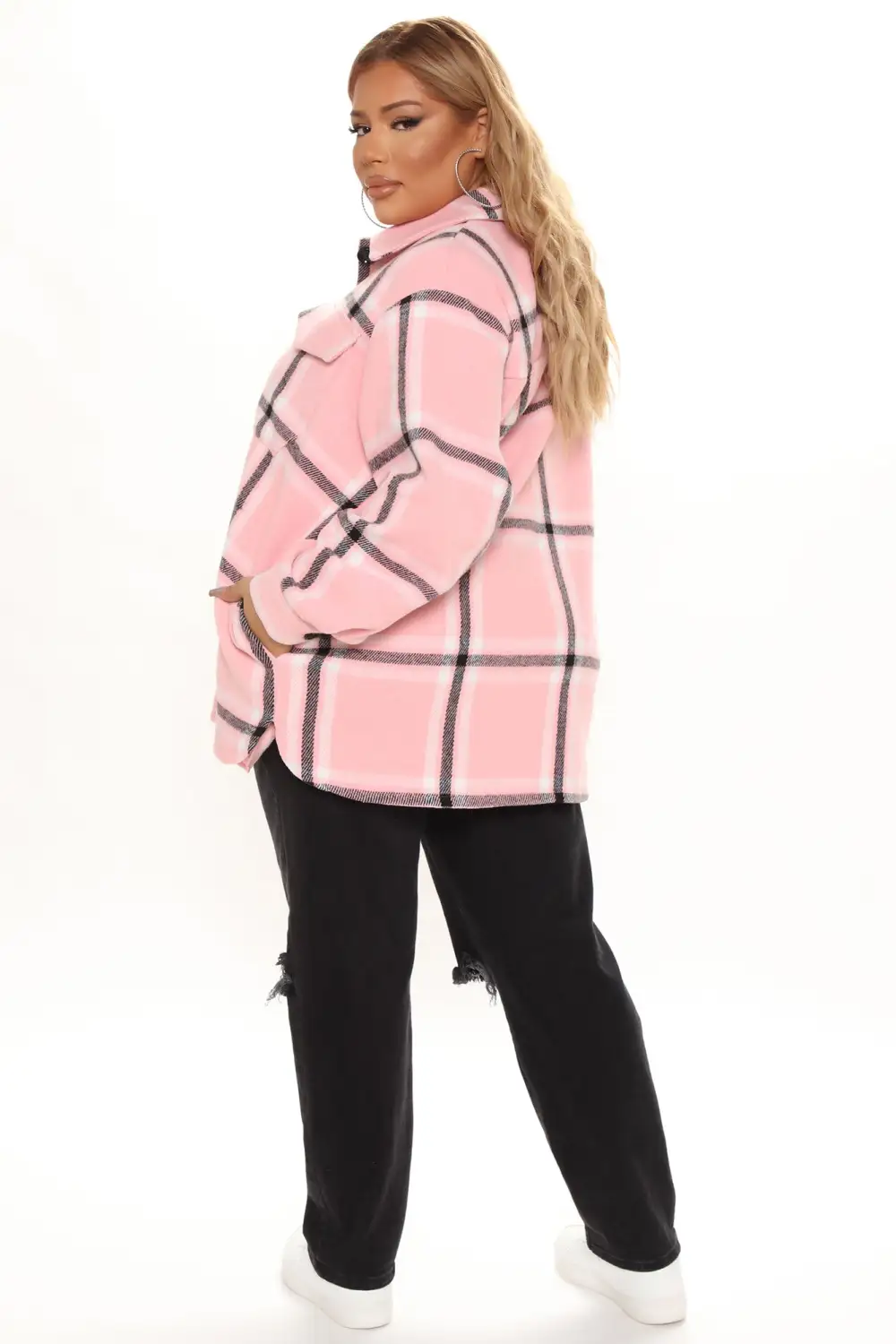 Penelope Plaid Shacket - Pink/combo