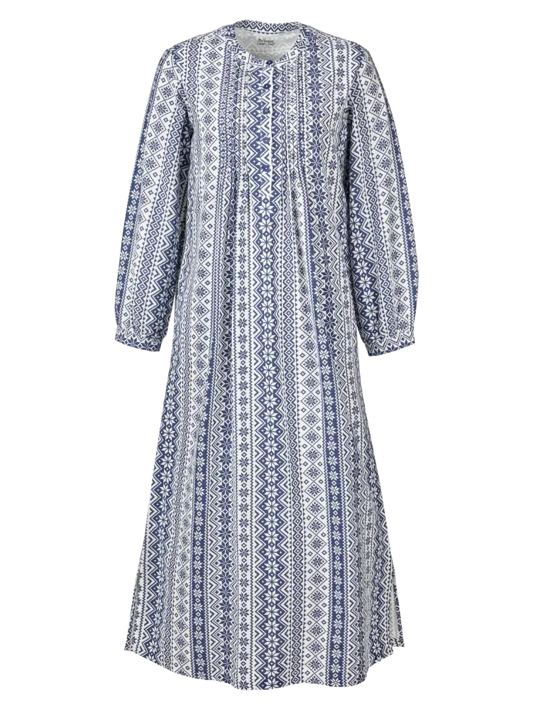 Nordic Snowflake Flannel Nightgown