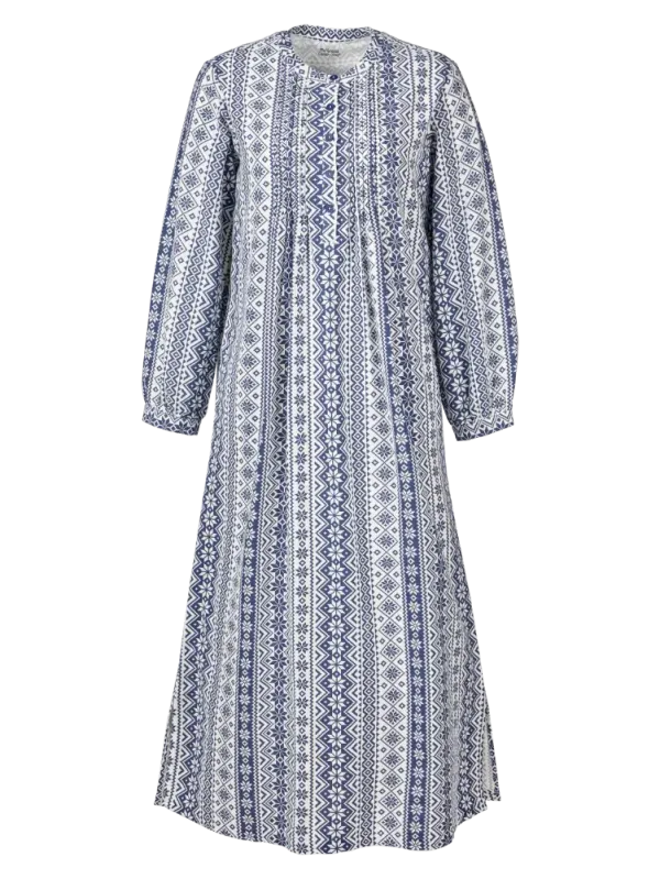 Nordic Snowflake Flannel Nightgown