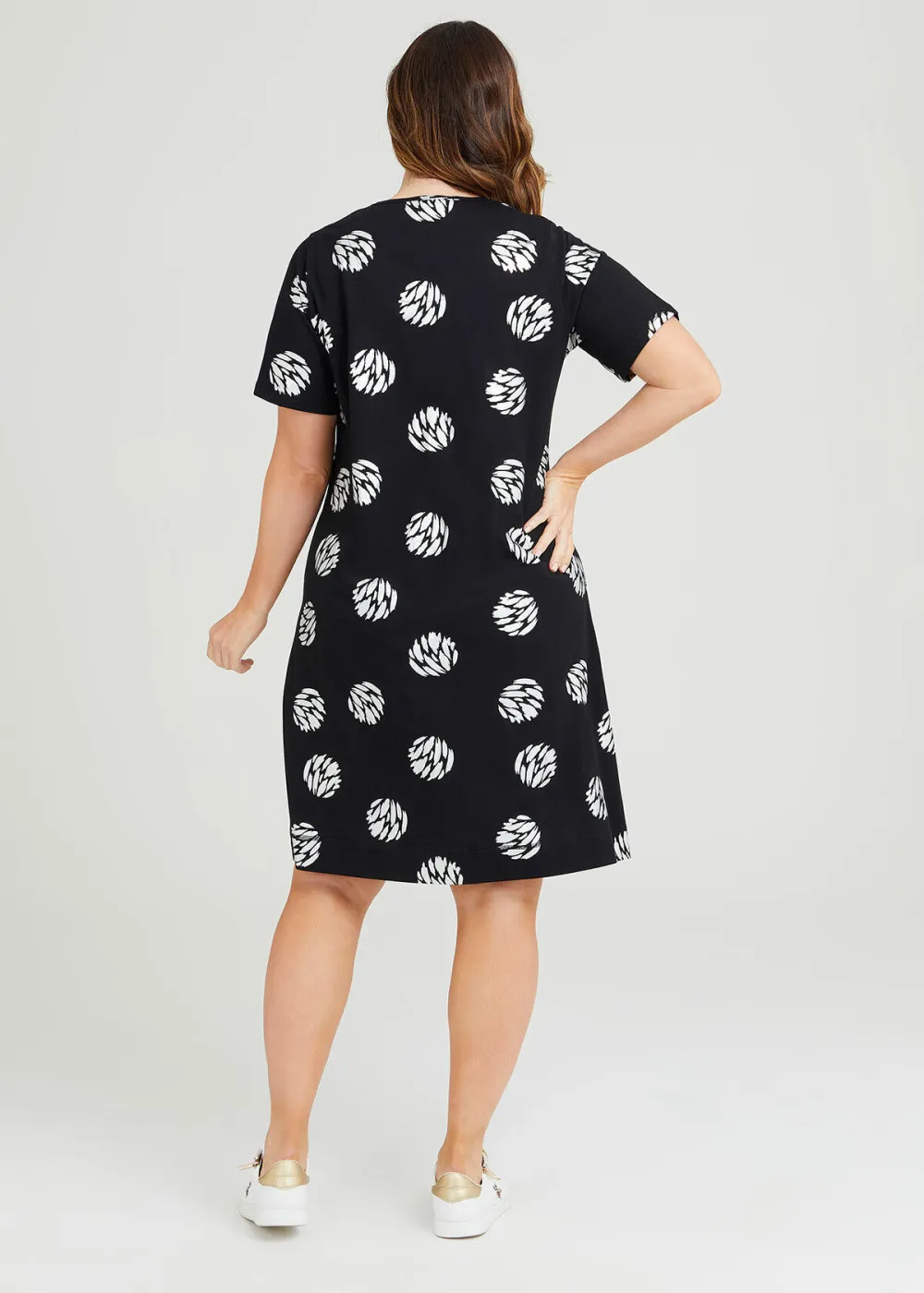 Cotton Foil Spot Dress