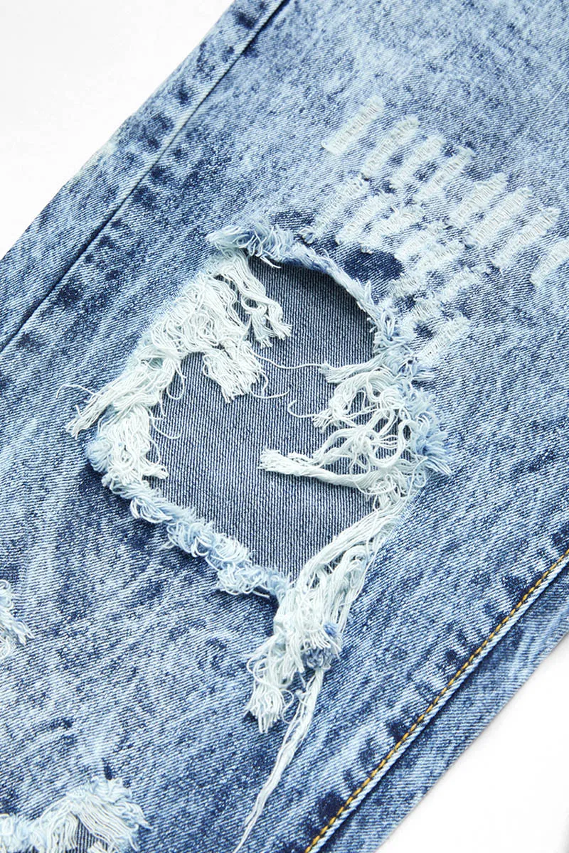 90s Vintage Cut Out High Waist Straight Leg Baggy Jeans