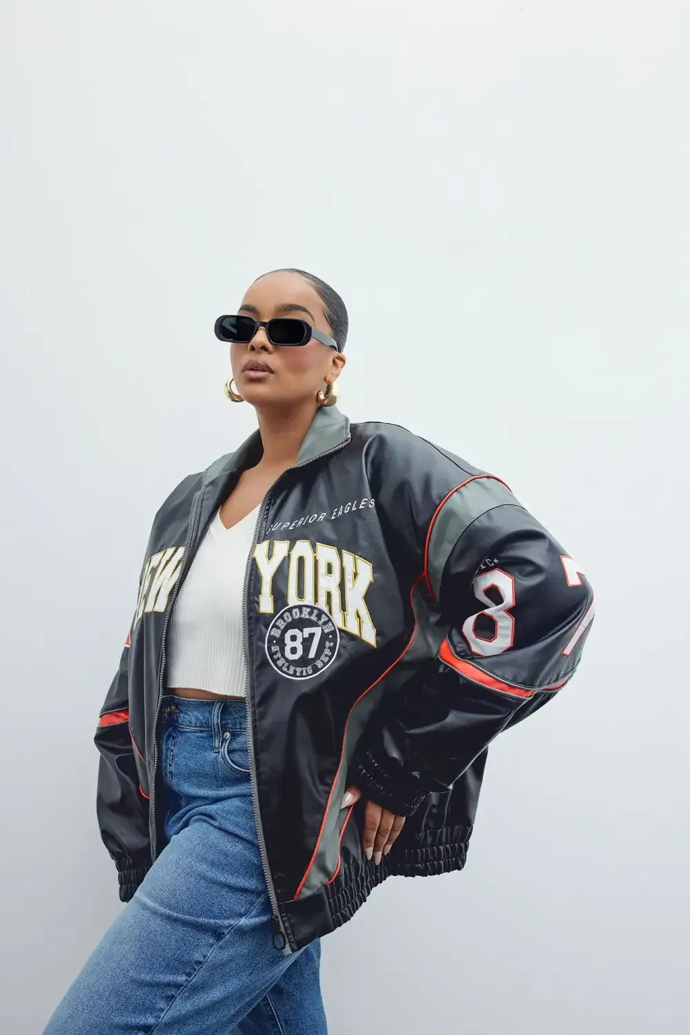 Baller Shot Caller Bomber Jacket - Black/combo