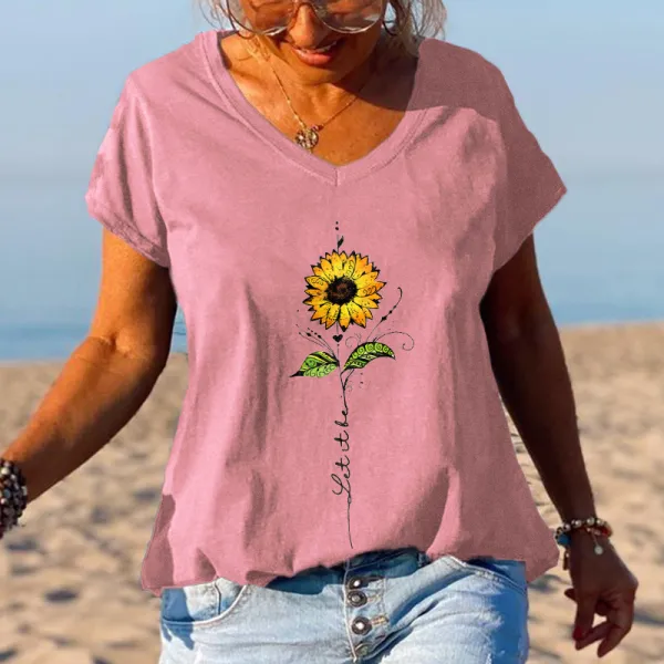 Let It Be Printed Sunflower T-shirt