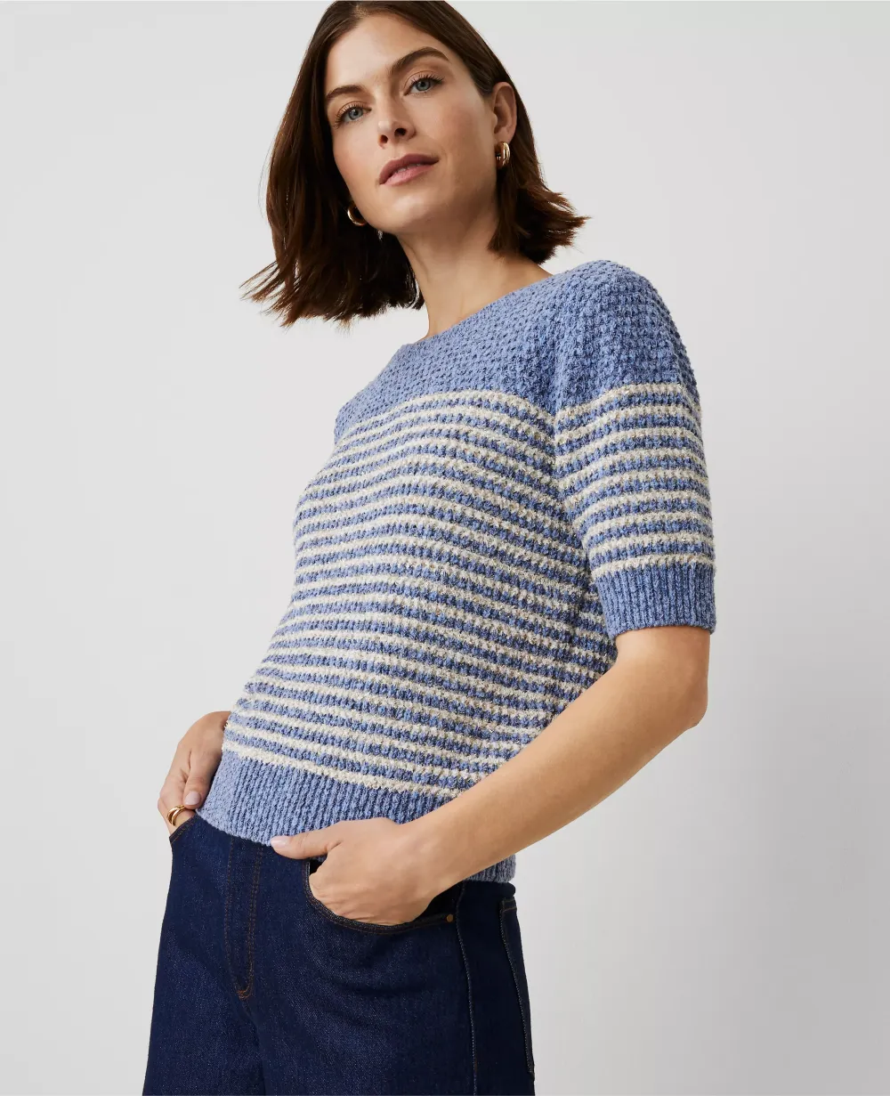 Marled Striped Sweater Tee