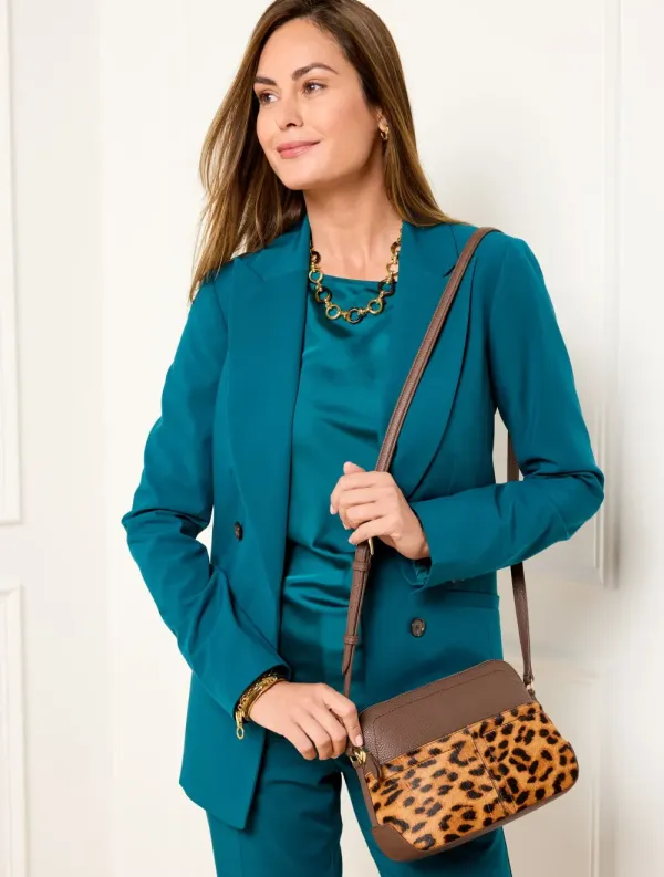 Ellis Leopard Calf Hair Crossbody Bag