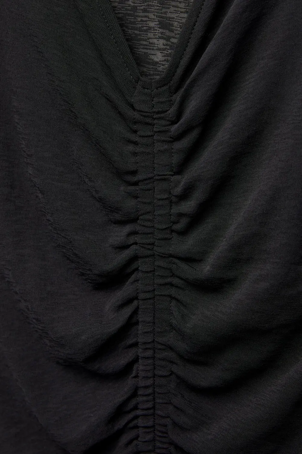 Gathered long sleeve T-shirt