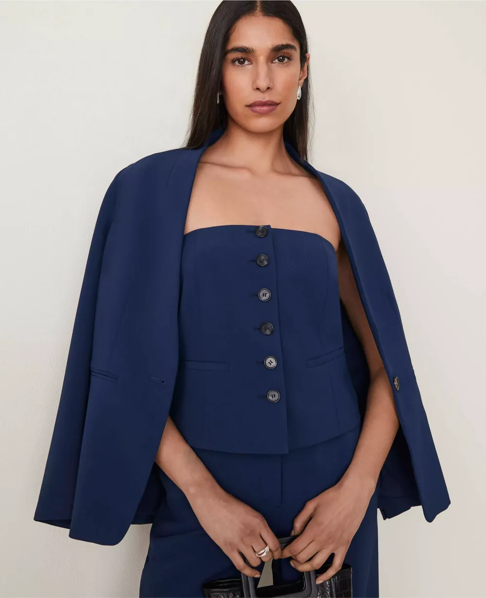 The Strapless Vest in Fluid Crepe