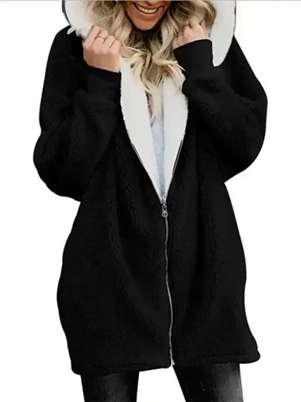 Autumn and winter lamb wool zipper warm sweater