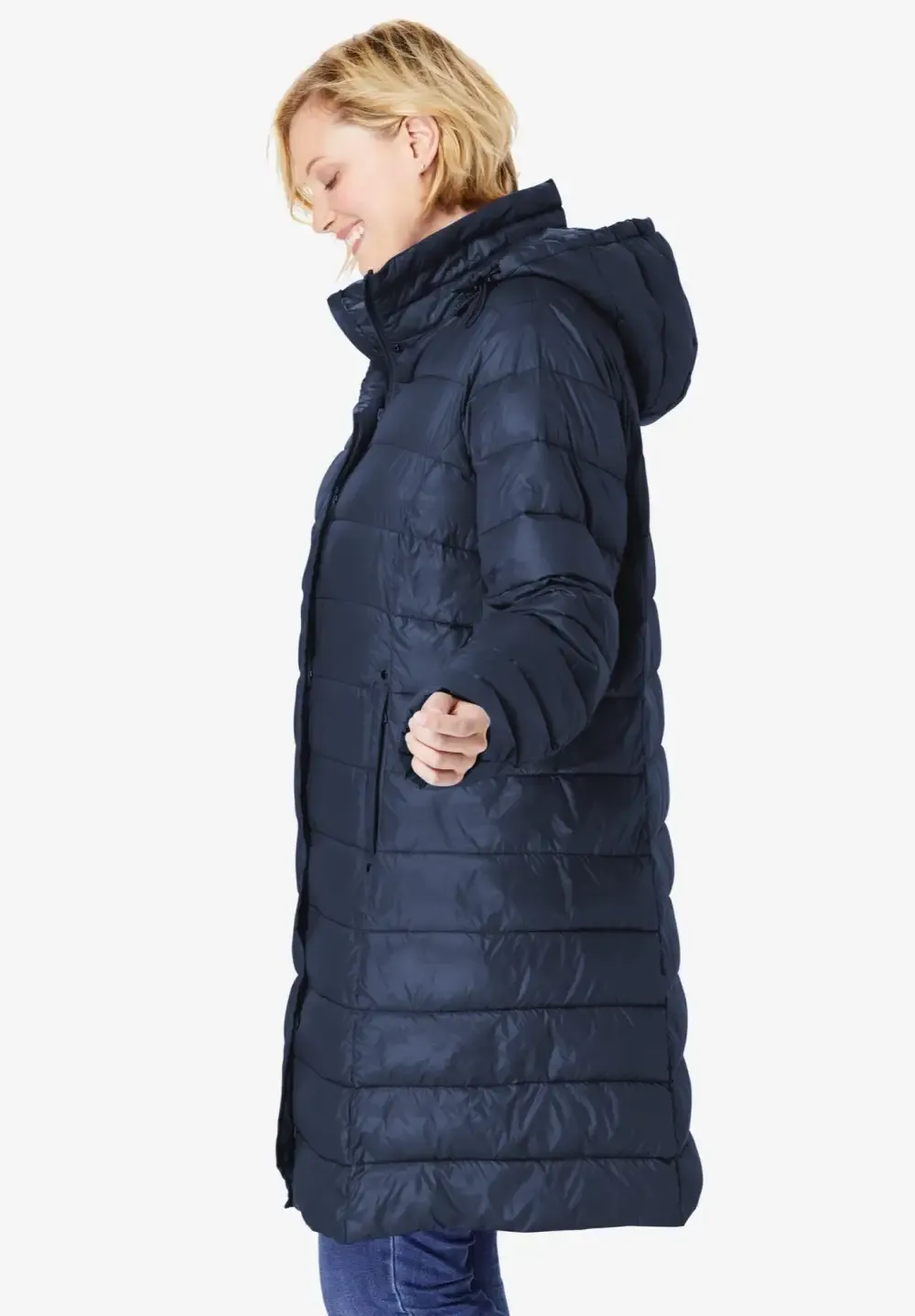 Long Packable Puffer Jacket