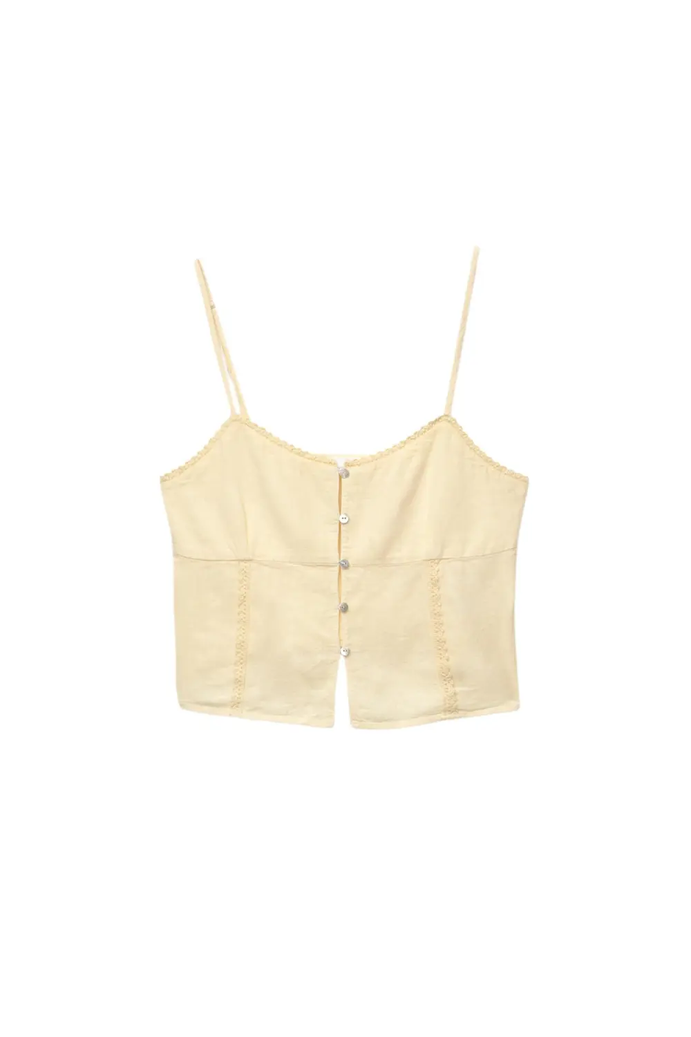 Lace-trimmed top with straps