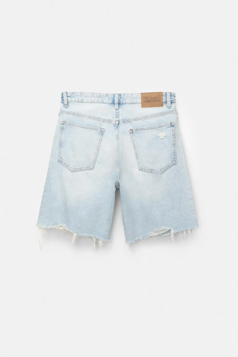 Ripped denim Bermuda shorts