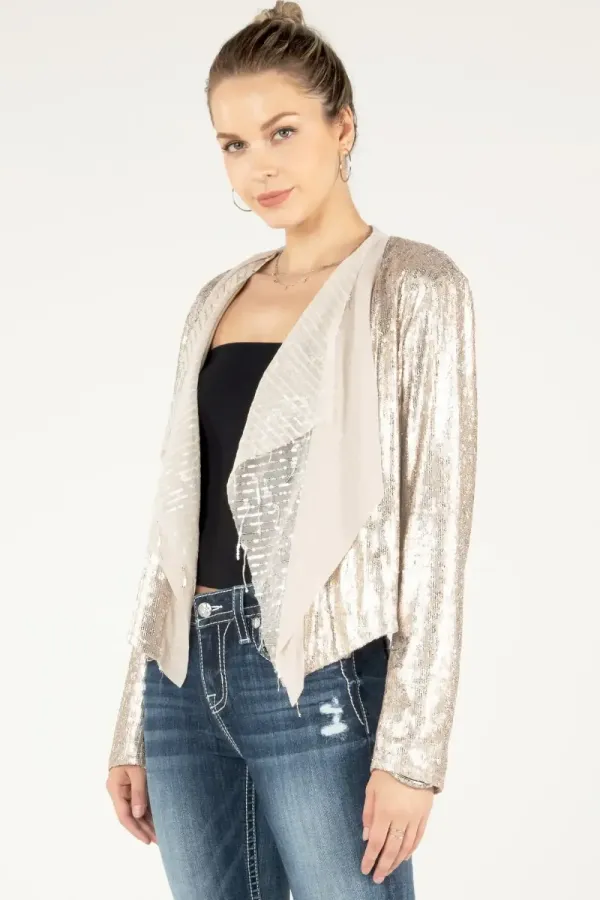 Glitter Leopard Print Open Cardigan