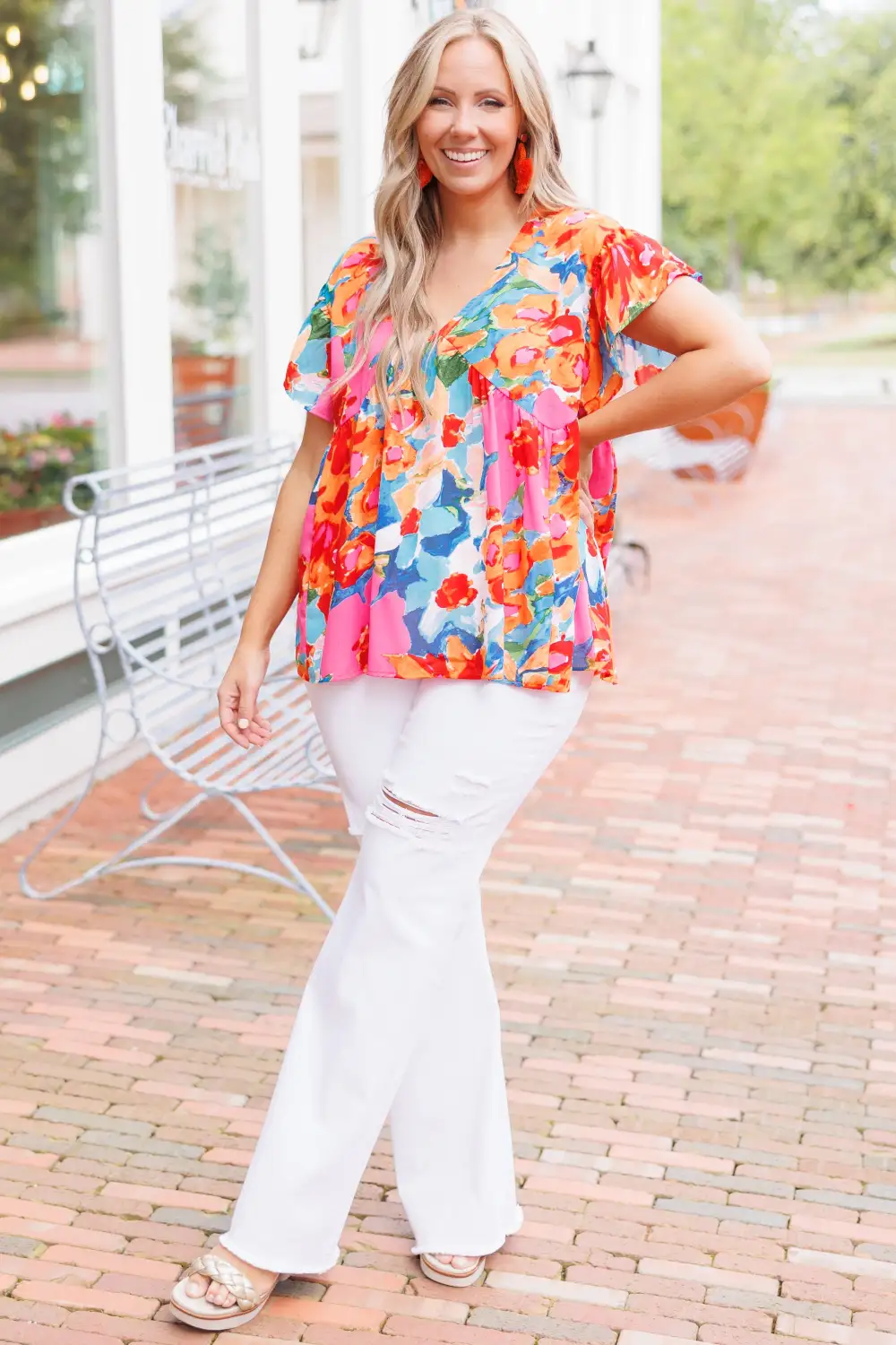 Making My Day Top, Fuchsia Multi