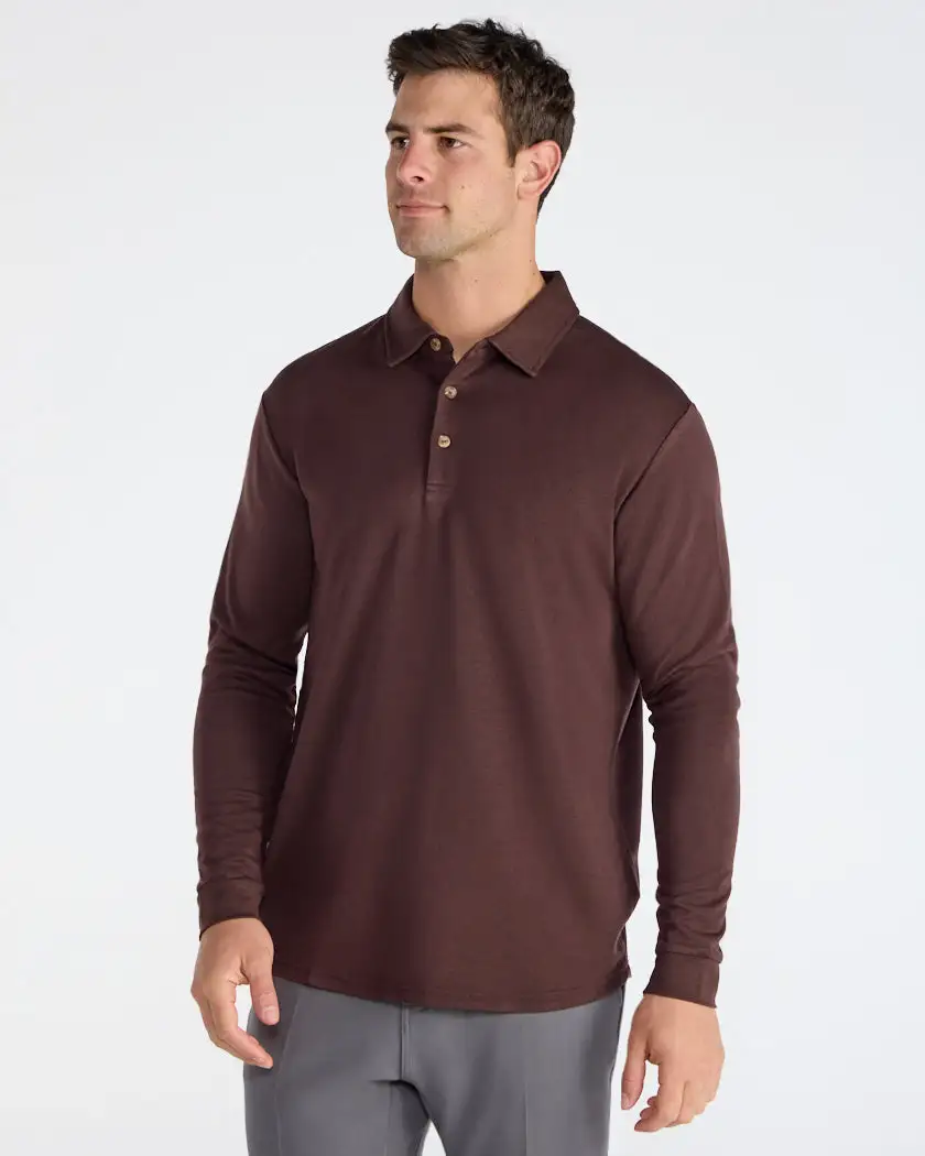Comfort Wool Long Sleeve Polo