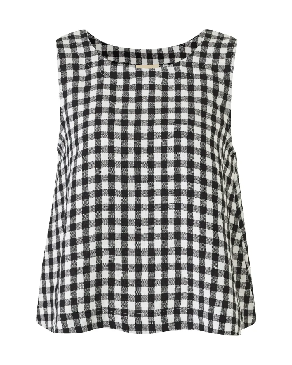 BLACK & WHITE GINGHAM LINEN TOP