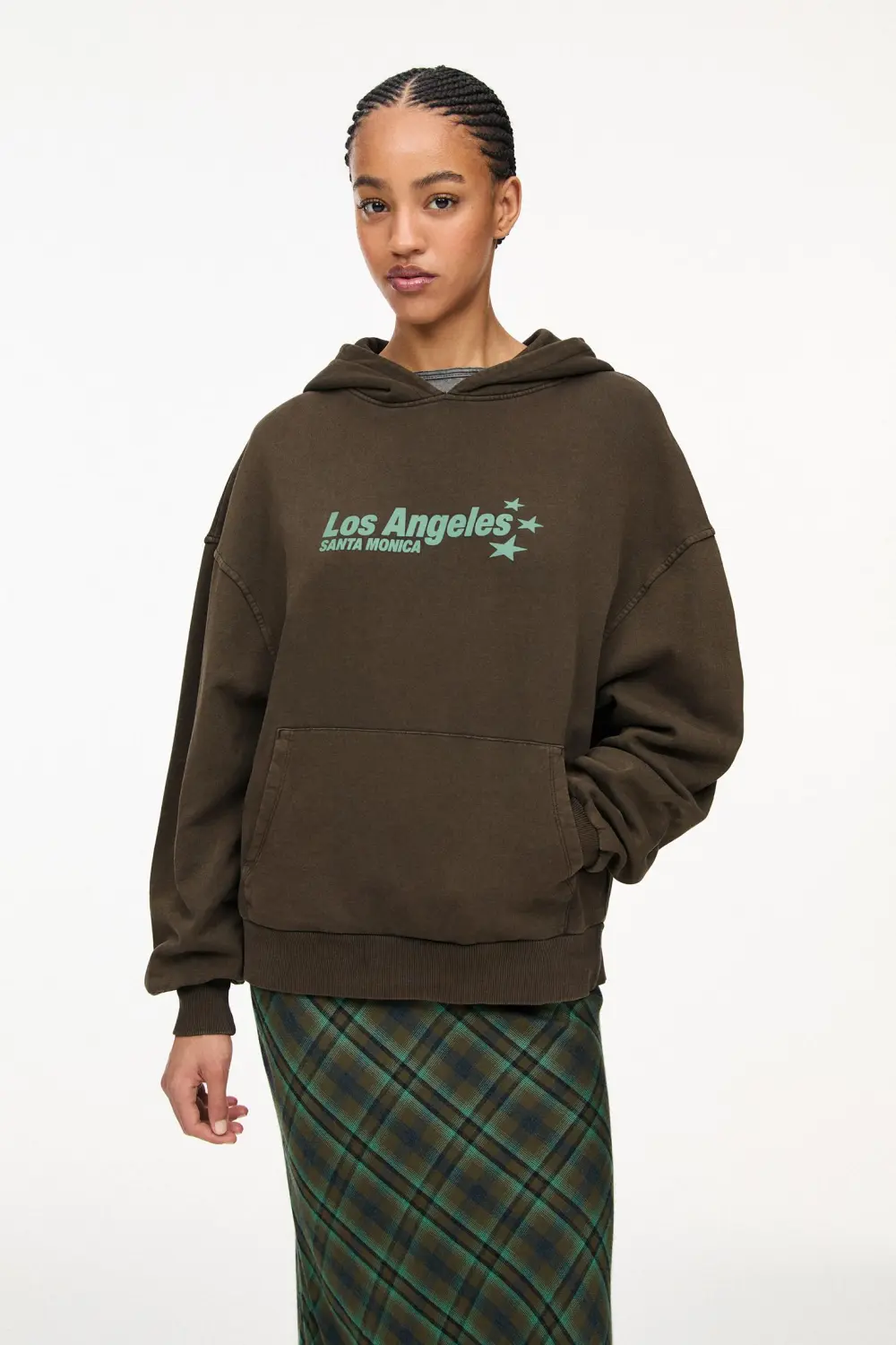 Sudadera capucha boxy estrellas