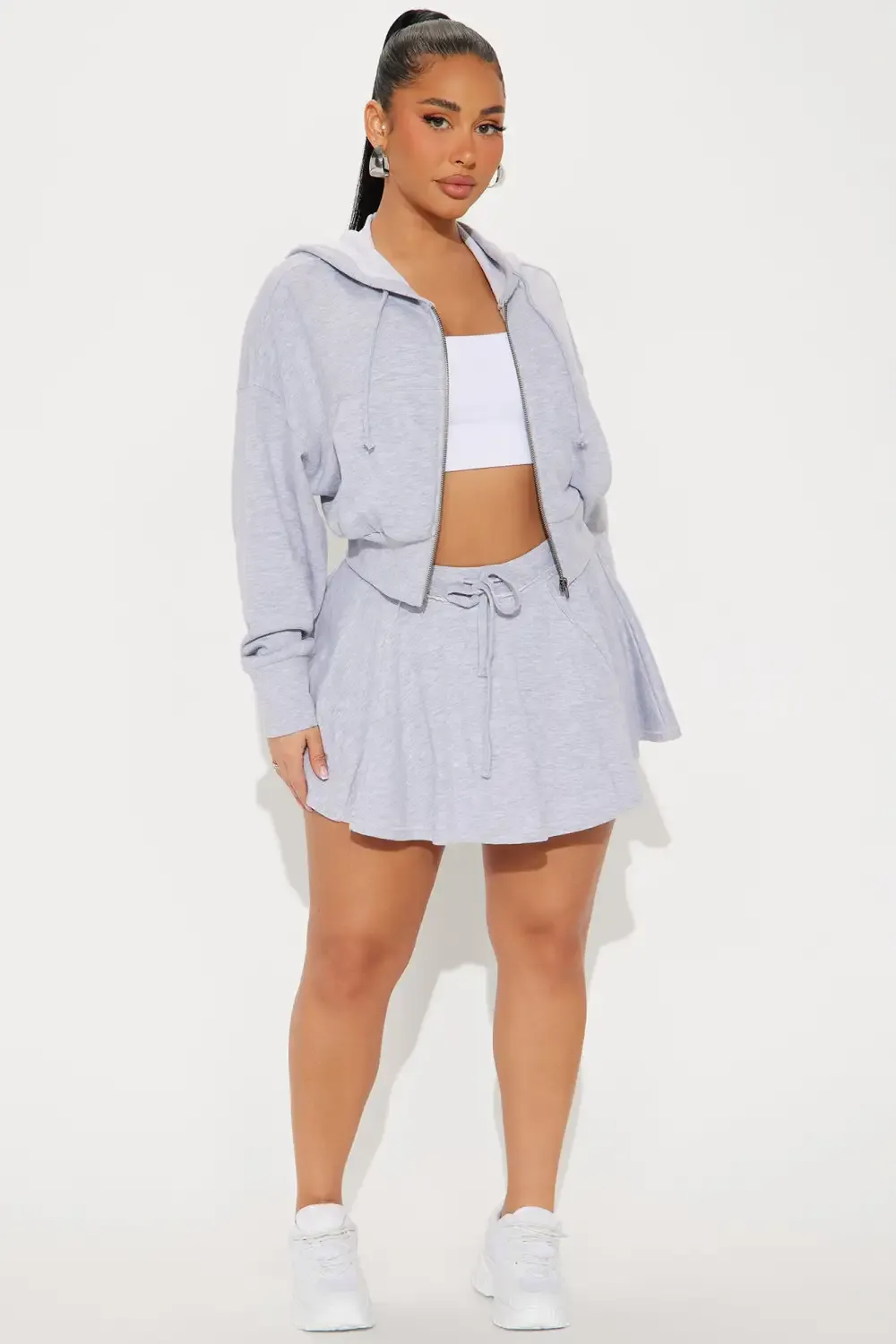 The Washed Skort - Heather Grey