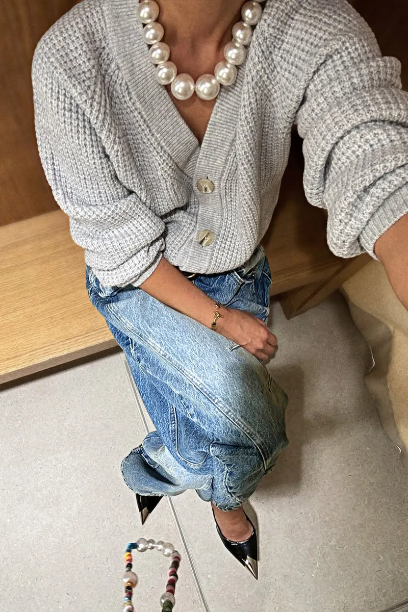 Wash Seam Detail High Rise Barrel Leg Jeans Without Belt