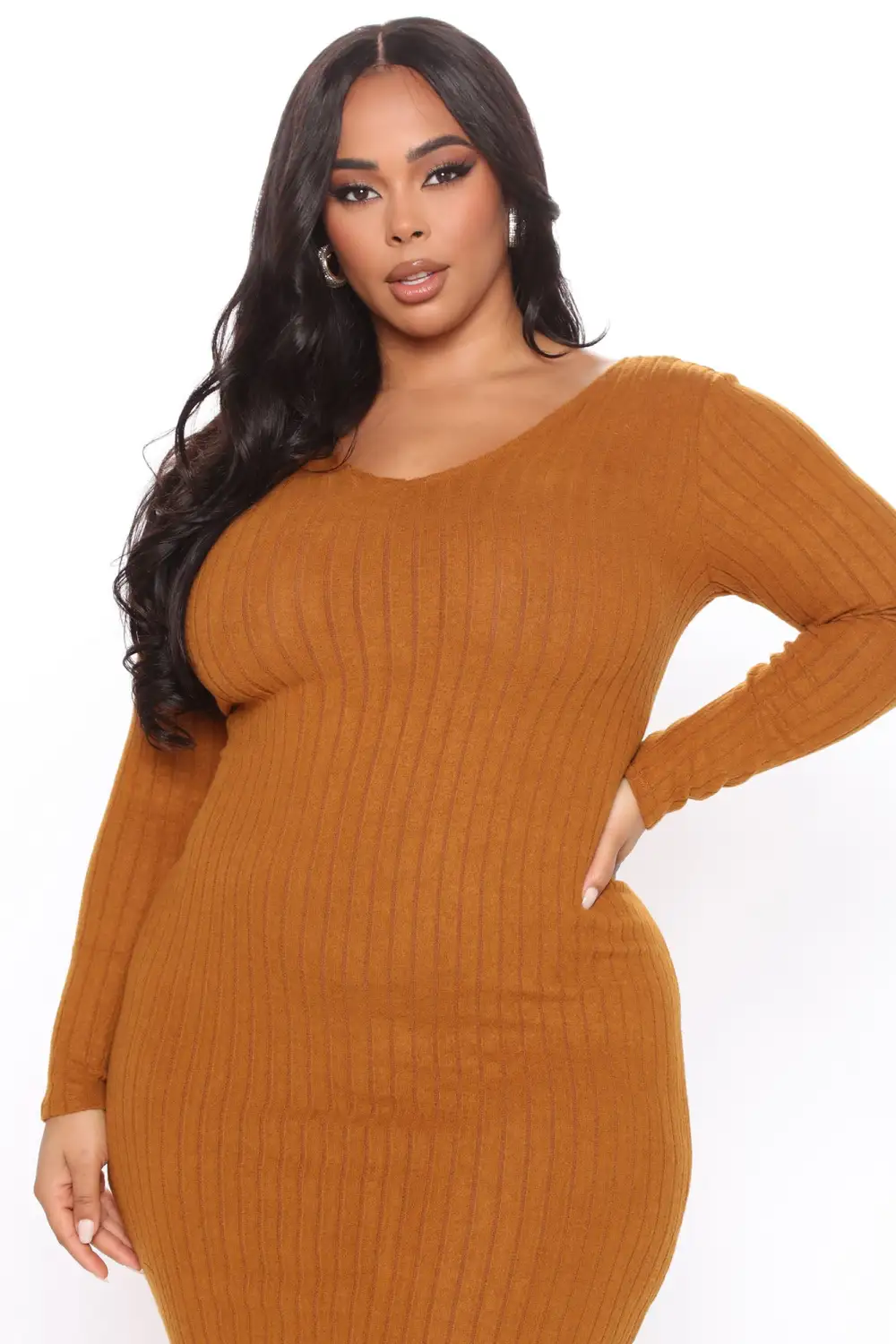 For The Thrill Of It Midi Dress - Rust
