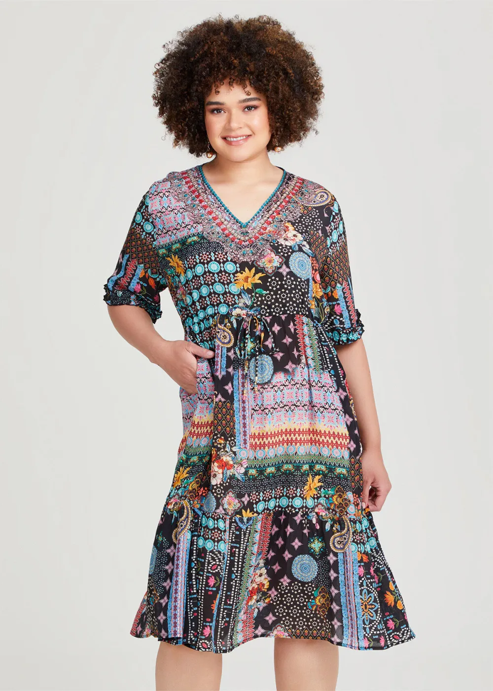 Atlantis Natural V-neck Dress