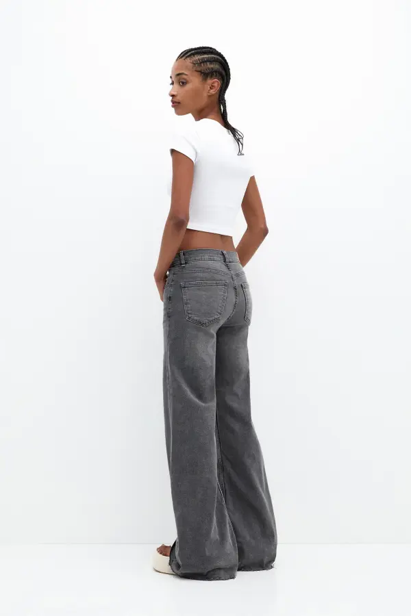 Camiseta cropped canalé