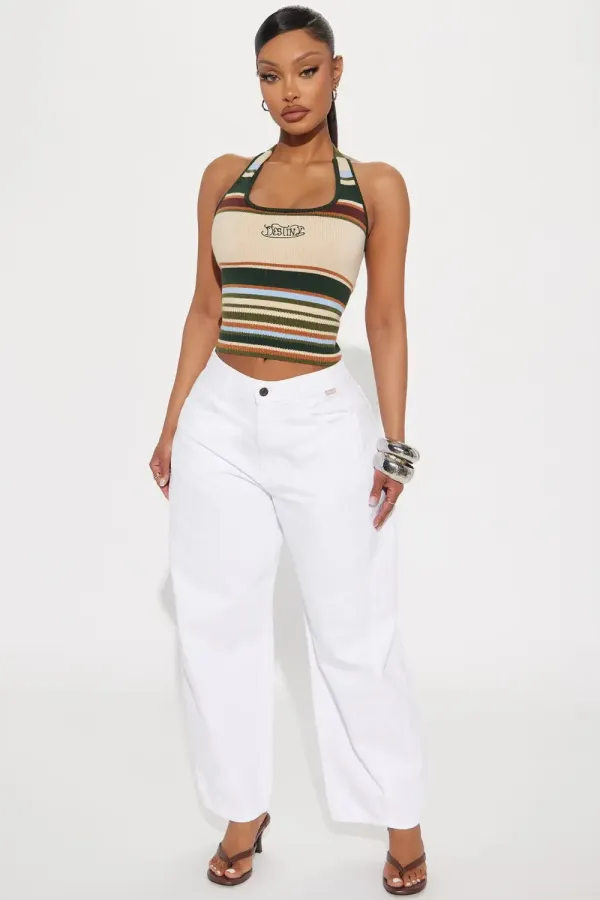 Mia Striped Halter Top - Multi Color