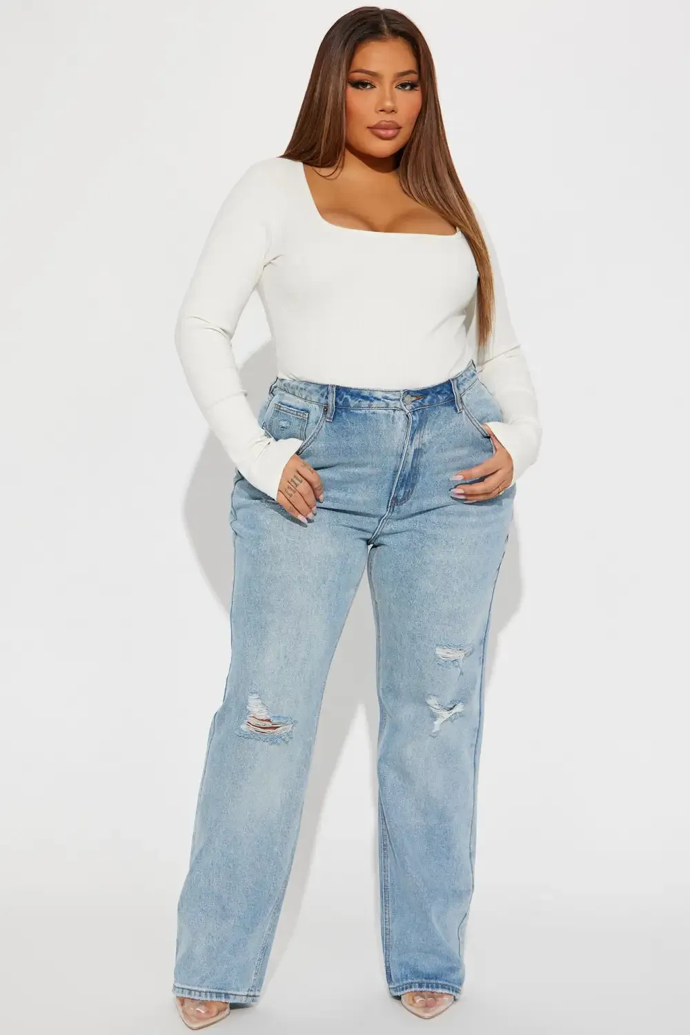 Daddy Issues Slouch Fit Jeans - Medium Blue Wash