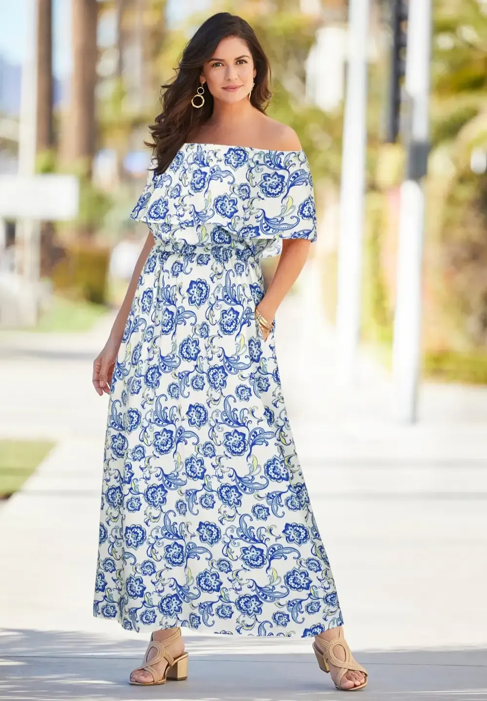 Off-The-Shoulder Maxi Dress