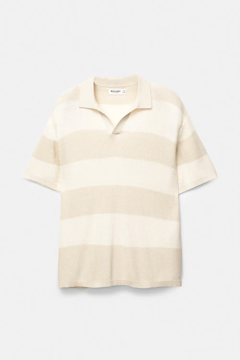 Textured striped polo shirt