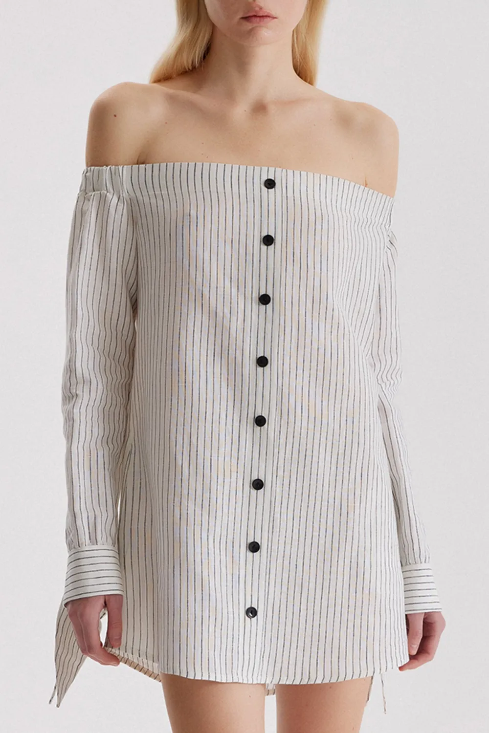 Off The Shoulder Mini Dress-White