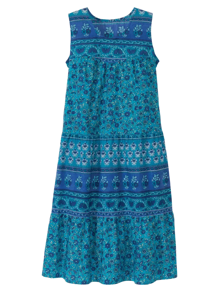 Sleeveless Cotton Tiered Lounge Dress