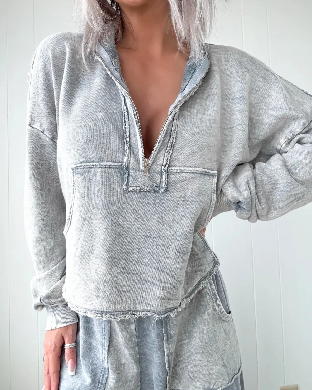 Level Half Zip Pullover - Grey