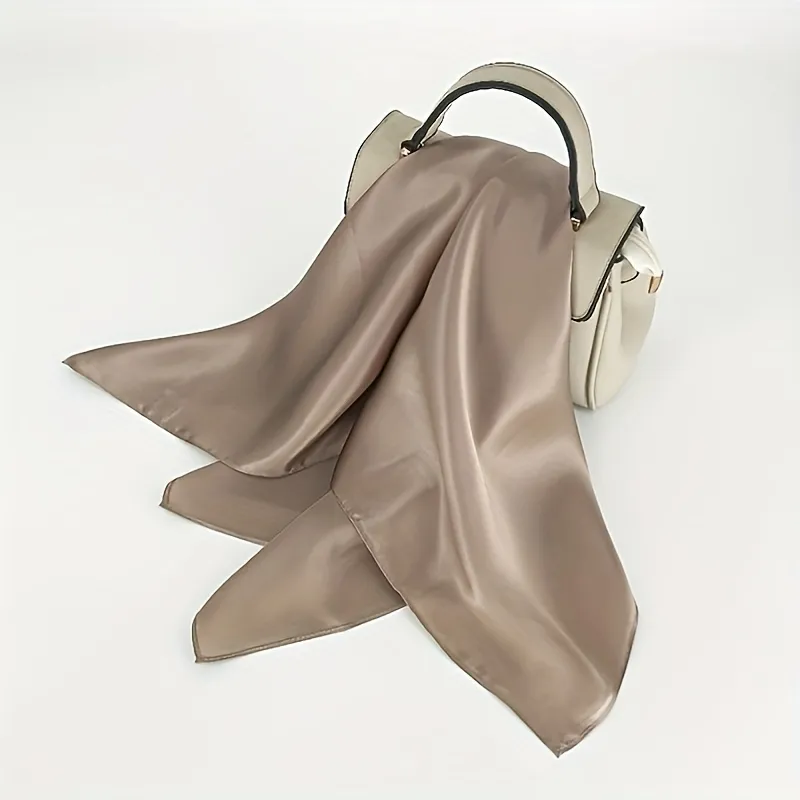 Pure Silk Solid-Color High-End Square Scarf