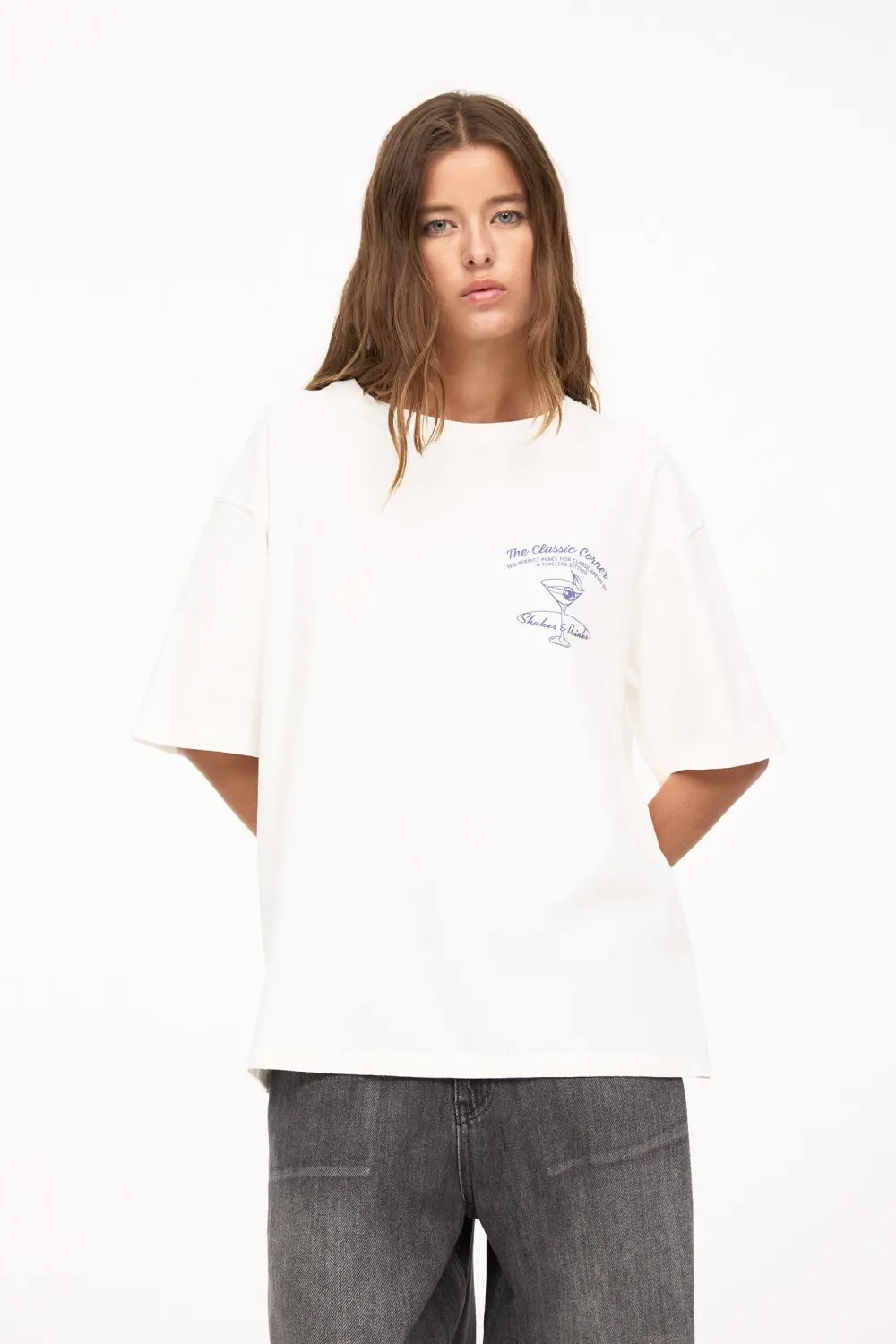 Camiseta blanca gráfico servilletas
