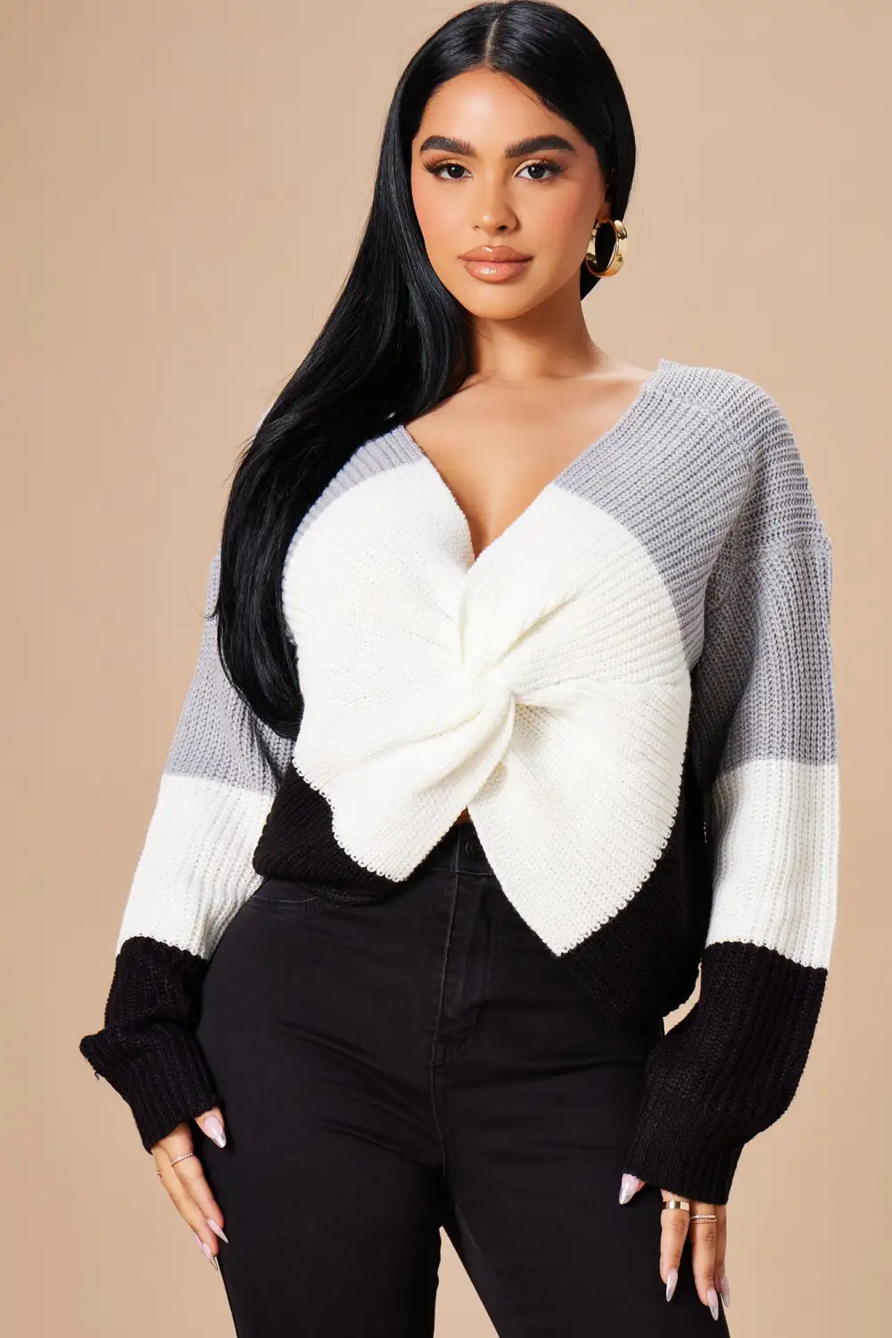 Just A Little Twisted Sweater - Black
