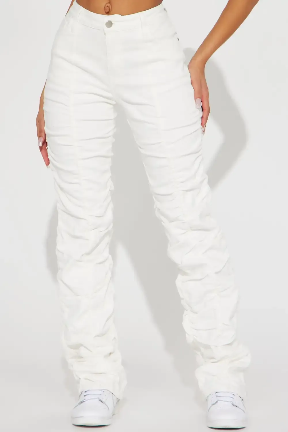 Nothing Like It Stretch Stacked Straight Leg Jean - White